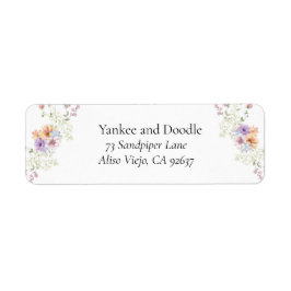 Etiqueta Casamento moderno de primavera com flores silvestr