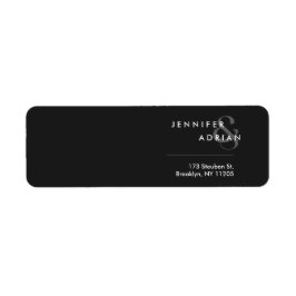 Etiqueta Casamento Moderno Elegante Mínimo Eerie Black