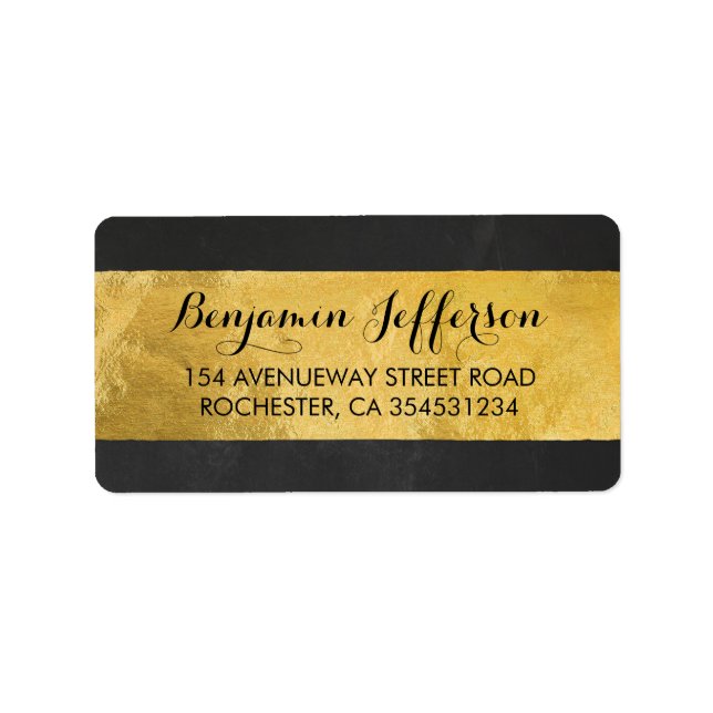 Etiqueta Casamento Moderno Gold Foil (Frente)