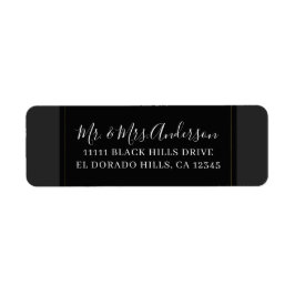 Etiqueta Casamento Moderno Minimalista Elegante Preto Cinza