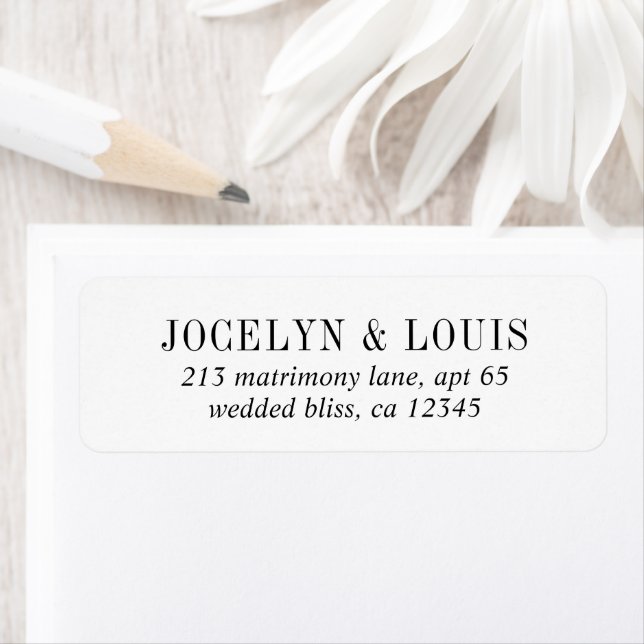 Etiqueta Casamento Moderno Preto e Branco Ousado (Insitu)