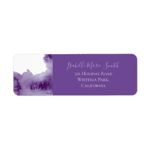 Etiqueta Casamento Moderno Ultra Violeta Aguarela RTS