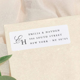 Etiqueta Casamento Monograma Minimalista Boho Simples