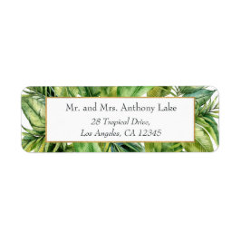 Etiqueta Casamento na Praia Floral Tropical Aquarela