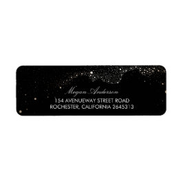 Etiqueta Casamento Negro das Estrelas Noturnas