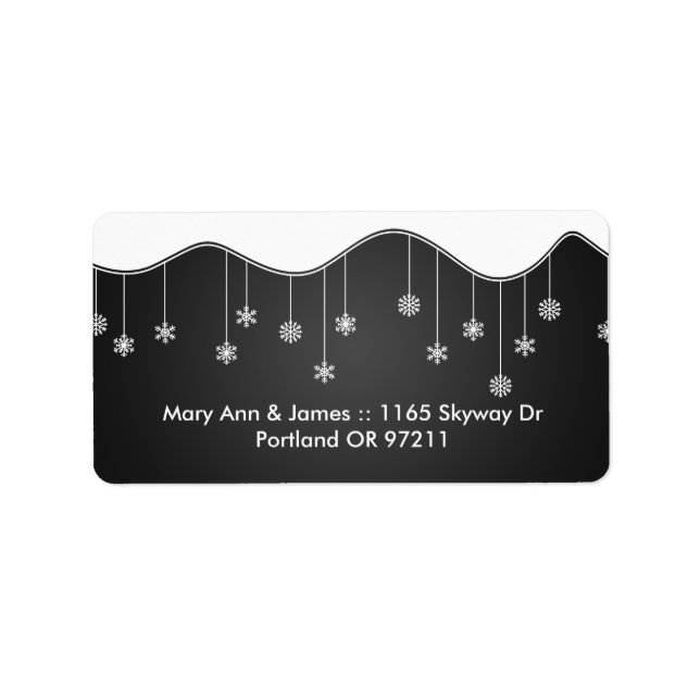 Etiqueta Casamento no inverno Endereço Snowflake Decoração  (Frente)