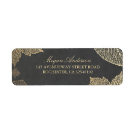 Etiqueta Casamento outono Chalkboard e Folhas Douradas