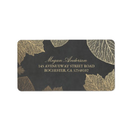 Etiqueta Casamento outono Chalkboard e Folhas Douradas