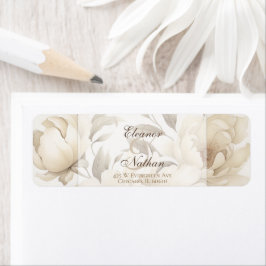 Etiqueta Casamento outono Floral Vintage Romântico de Beige