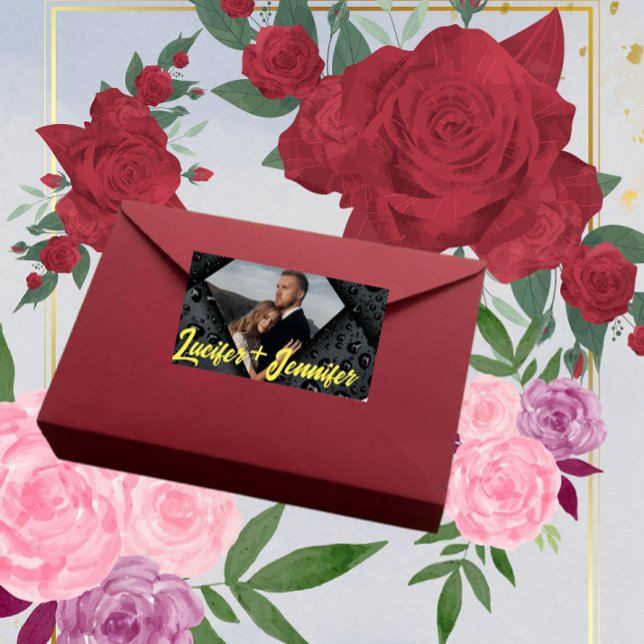 Etiqueta Casamento Personalizado Elegante Moderno do Golden (Criador carregado)