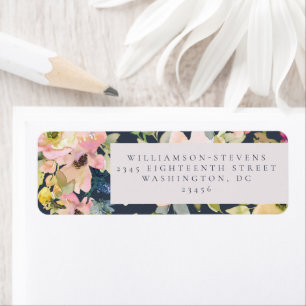 Etiqueta Casamento Personalizado Floral de Watercolor com M