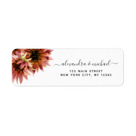 Etiqueta Casamento por Aquarela de Sunflower Burgundy
