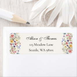 Etiqueta Casamento Prado de Flores Silvestres Caprichosas