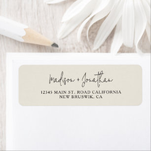Etiqueta Casamento Preto com Creme de Letra Decorativa Chic