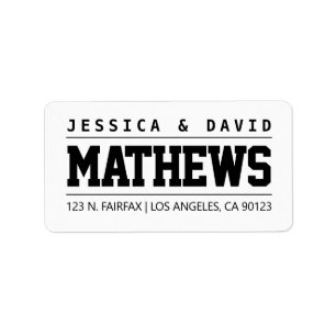 Etiqueta Casamento Preto e Branco Estimulado Único