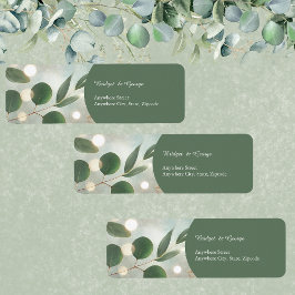Etiqueta Casamento Romântico de Sage Verde Eucalyptus