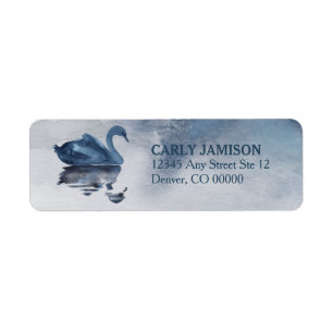 Etiqueta Casamento Romântico do Cisne Azul