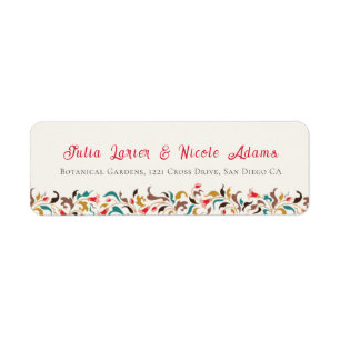 Etiqueta Casamento Romântico Elegante Floral Wreath Moderno