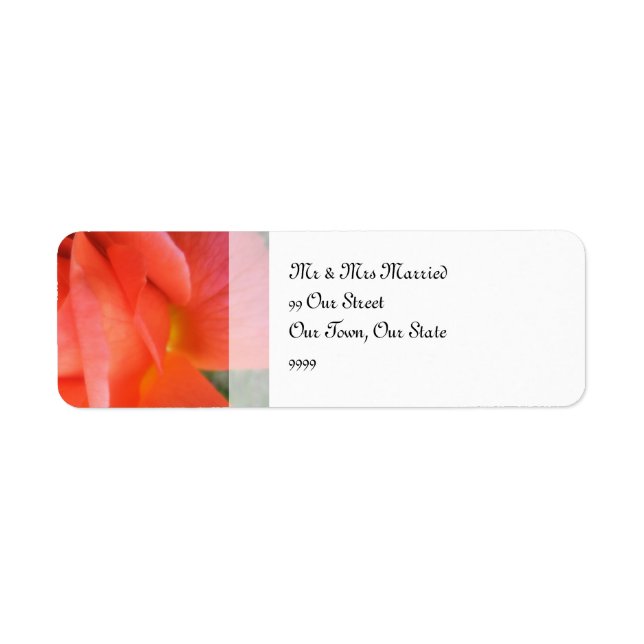 Etiqueta Casamento Rosa de Verão (Frente)
