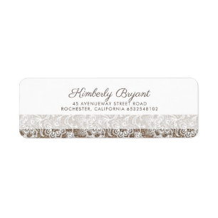 Etiqueta Casamento Russo de Burlap e Lace