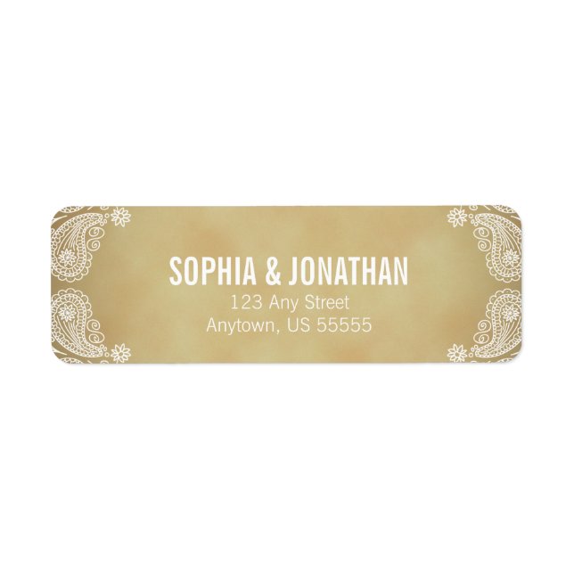 Etiqueta Casamento Russo, Desenhei O Endereço De Devolução  (Frente)