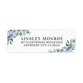 Etiqueta Casamento Russo Rosa de Boho Floral Elegante Azul 