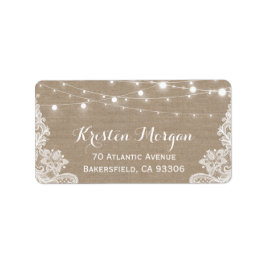 Etiqueta Casamento Rustic Country String Lights Burlap