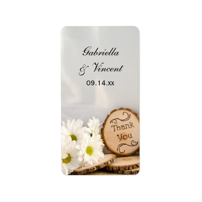 Etiqueta Casamento Rustic Daisy Woods Obrigado Por Tags Fav (Frente)