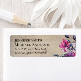 Etiqueta Casamento Rustic Fuchsia Floral Woodland