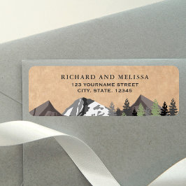 Etiqueta Casamento Rustic Kraft Mountain