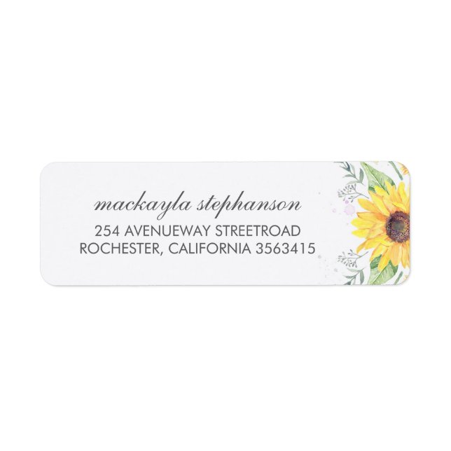 Etiqueta Casamento Rustic Sunflower Country (Frente)
