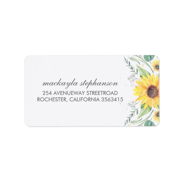 Etiqueta Casamento Rustic Sunflower Country (Frente)