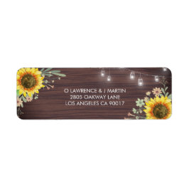 Etiqueta Casamento Rustic Sunflower Wood Jar Lights