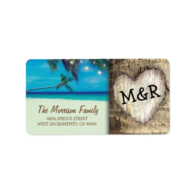 Etiqueta Casamento Rustic Tropical Beach Destination (Frente)