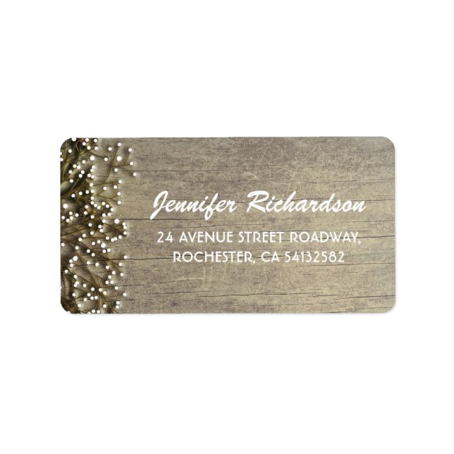 Etiqueta casamento rústico da respiração do bebê (Frente)