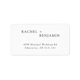 Etiqueta Casamento Simples e Simples Negro Branco Minimalis