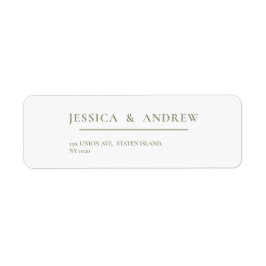 Etiqueta Casamento Simples e Verde Sage Minimalista