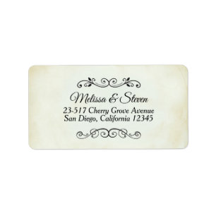 Etiqueta Casamento simples & elegante do pergaminho do