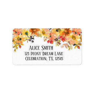 Etiqueta Casamento Simplístico Floral Floral de Cobra de ou