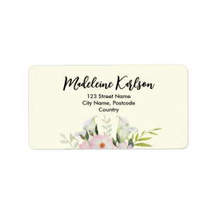 Etiqueta Casamento Suave Lírio Calla Branco Rosas Endereço