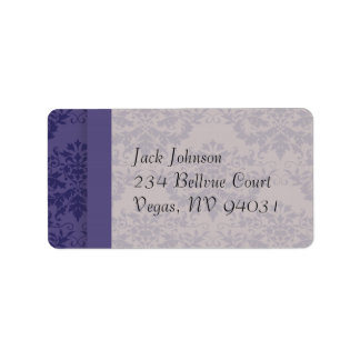 Etiqueta Casamento tema damasco Roxo Real
