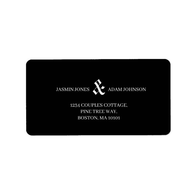 Etiqueta Casamento Único do Modo Preto Escuro do Jornal (Frente)