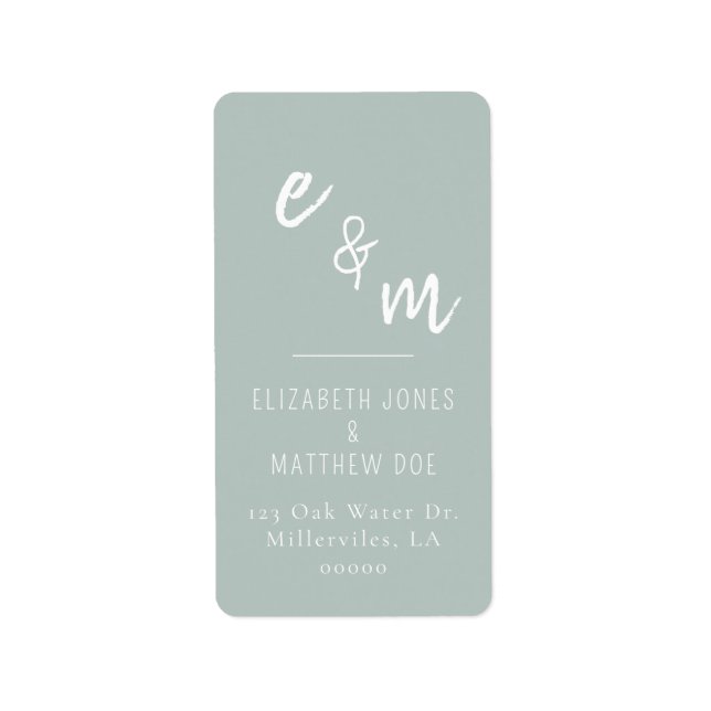 Etiqueta Casamento Verde Chic (Frente)