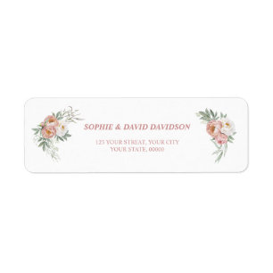 Etiqueta Casamento Verde Rosa Floral Dourado