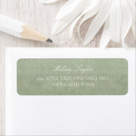Etiqueta Casamento Verde Sage Pastel Delicado