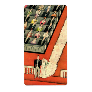 Etiqueta Casamento vintage, Art Deco Bride e Groom Recentem