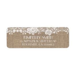 Etiqueta Casamento vintage Elegante Lace e Burlap
