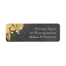 Etiqueta Casamento vintage Floral Dourado
