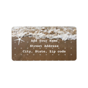 Etiqueta Casamentos Náuticos de Praia de Padrões de Starfis