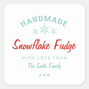Etiqueta caseiro do cozimento do floco de neve do
